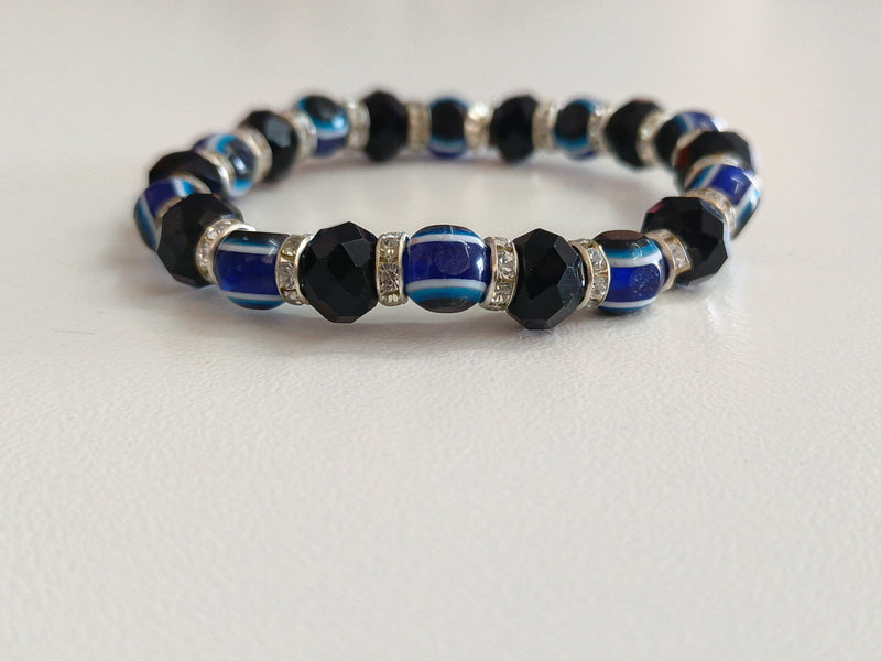 Black and Blue Beads Bracelets