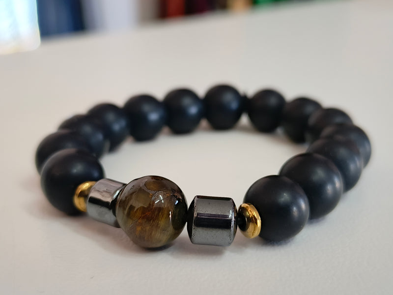 Black and Gold Plated Bracelet