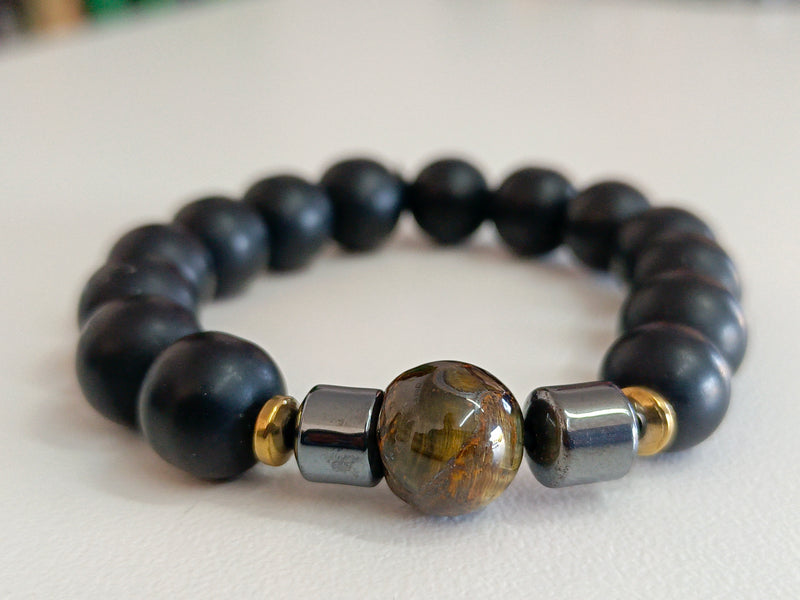 Black and Gold Plated Bracelet