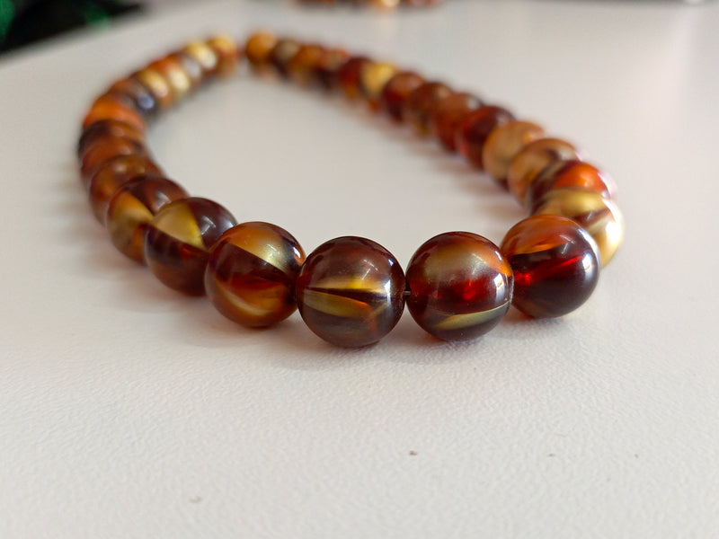 Beige coated beads Bracelet and Necklace combo