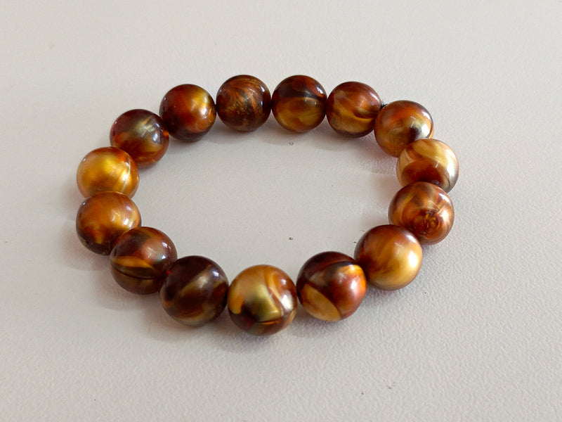 Beige coated beads Bracelet and Necklace combo