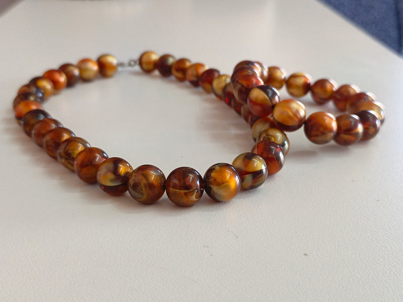 Beige coated beads Bracelet and Necklace combo