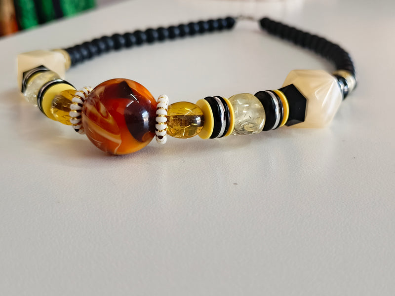 Black and Brown Beads Necklace