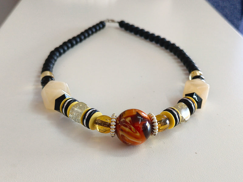 Black and Brown Beads Necklace