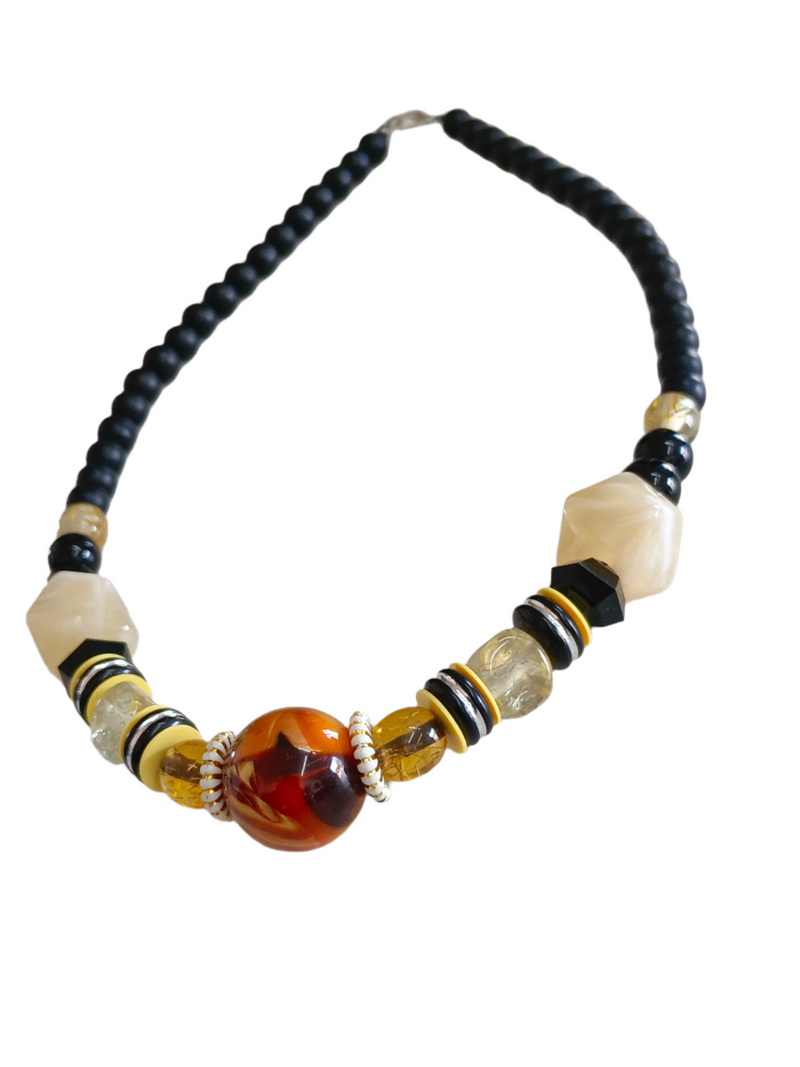 Black and Brown Beads Necklace