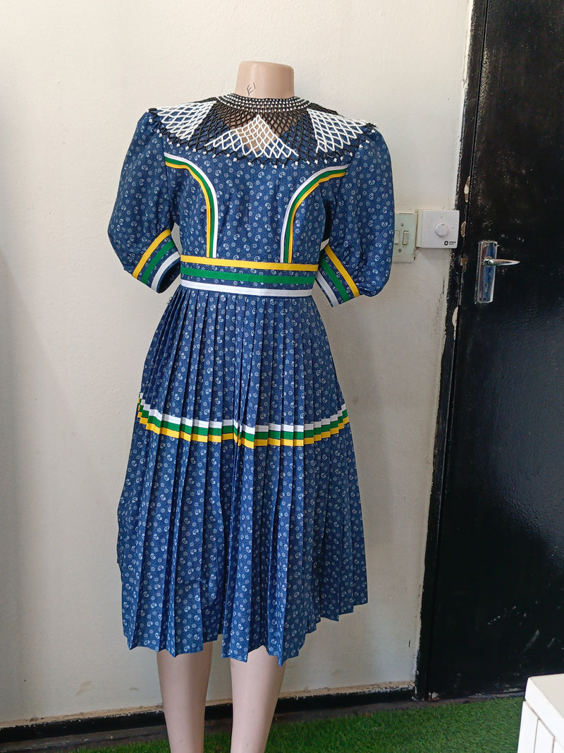 Blue and yellow geremane dress