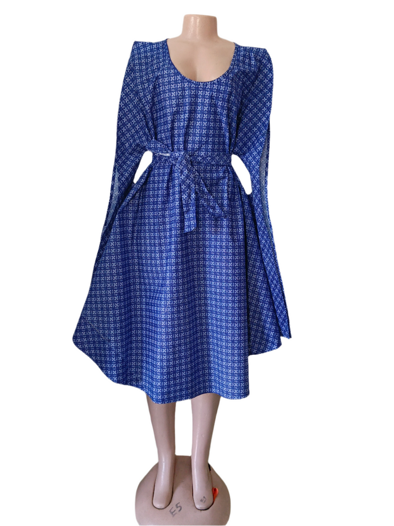 Blue Geremane Long sleeved dress