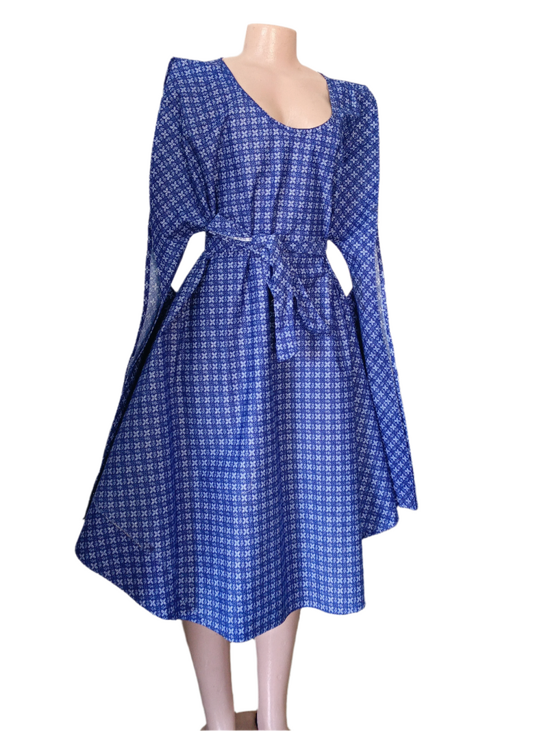 Blue Geremane Long sleeved dress