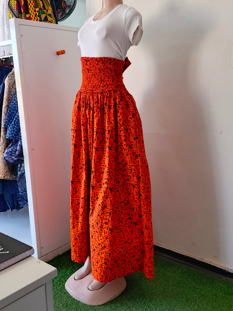 Floral Orange Long Dress