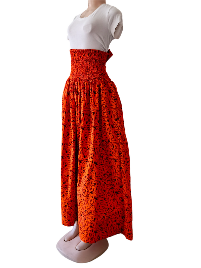 Floral Orange Long Dress