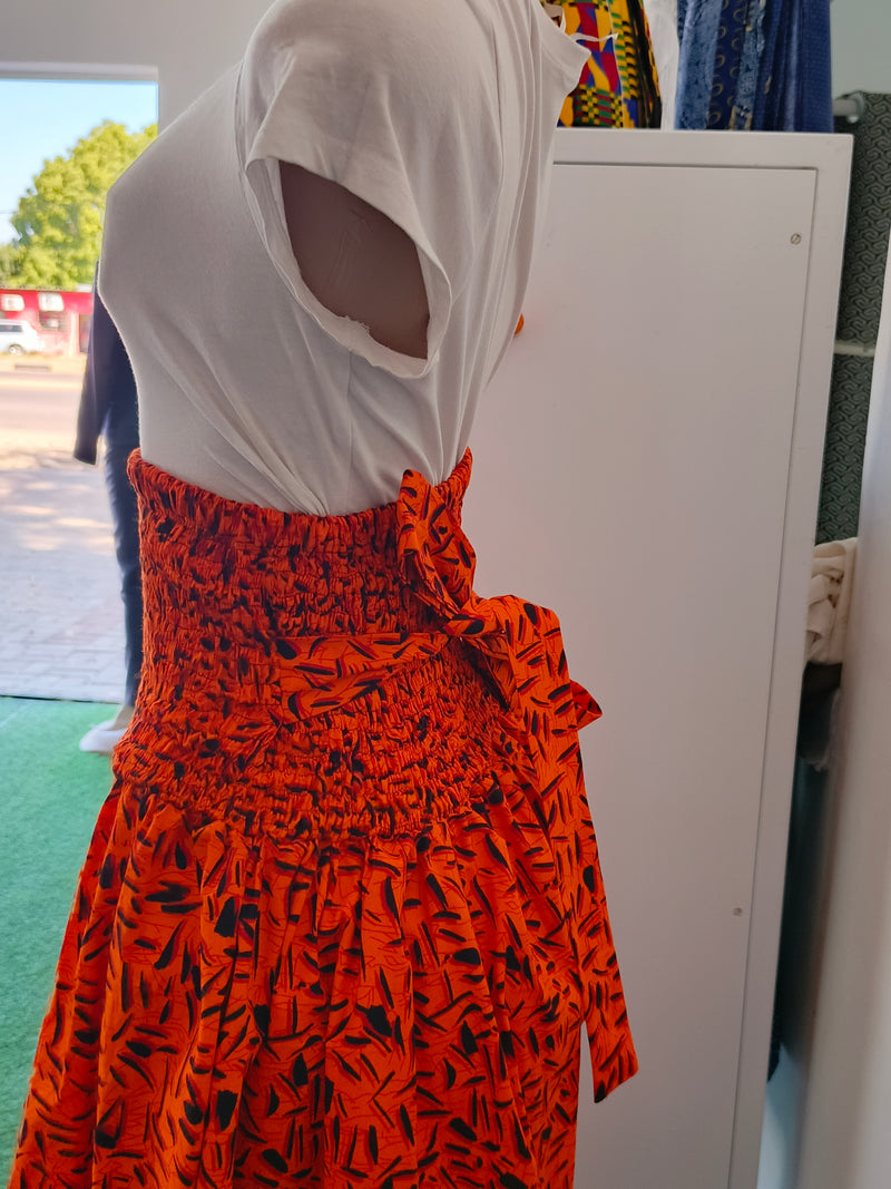 Floral Orange Long Dress