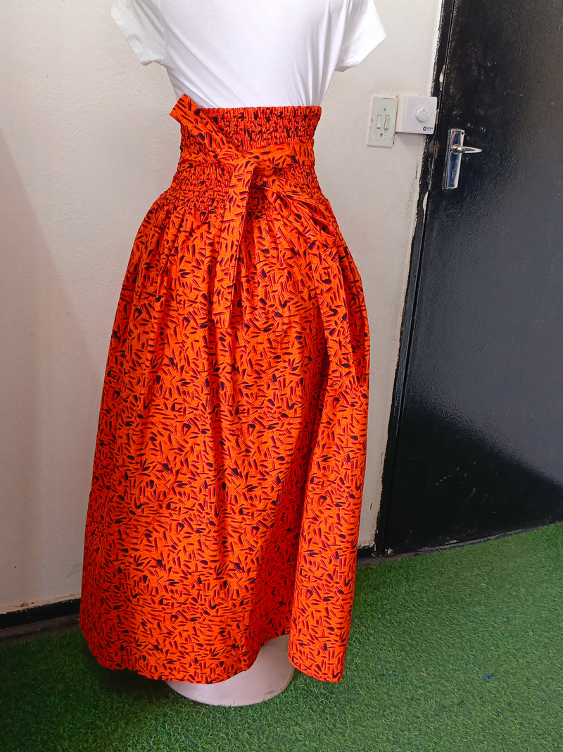 Floral Orange Long Dress