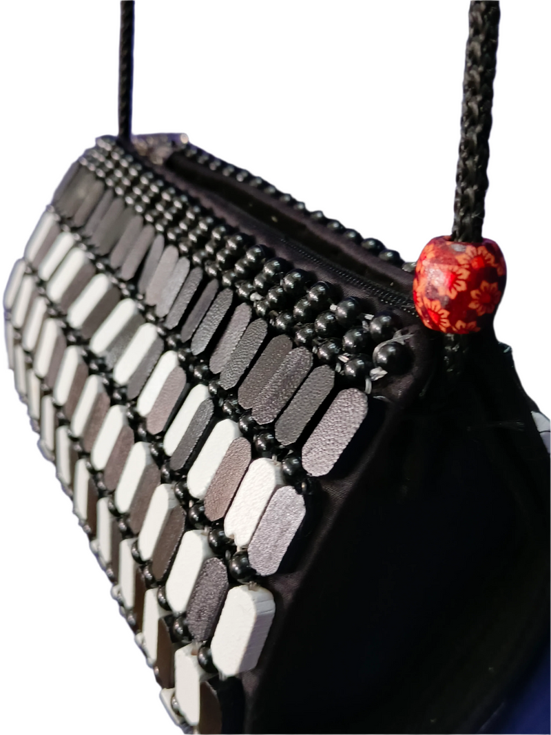 Black and White Beaded Purse