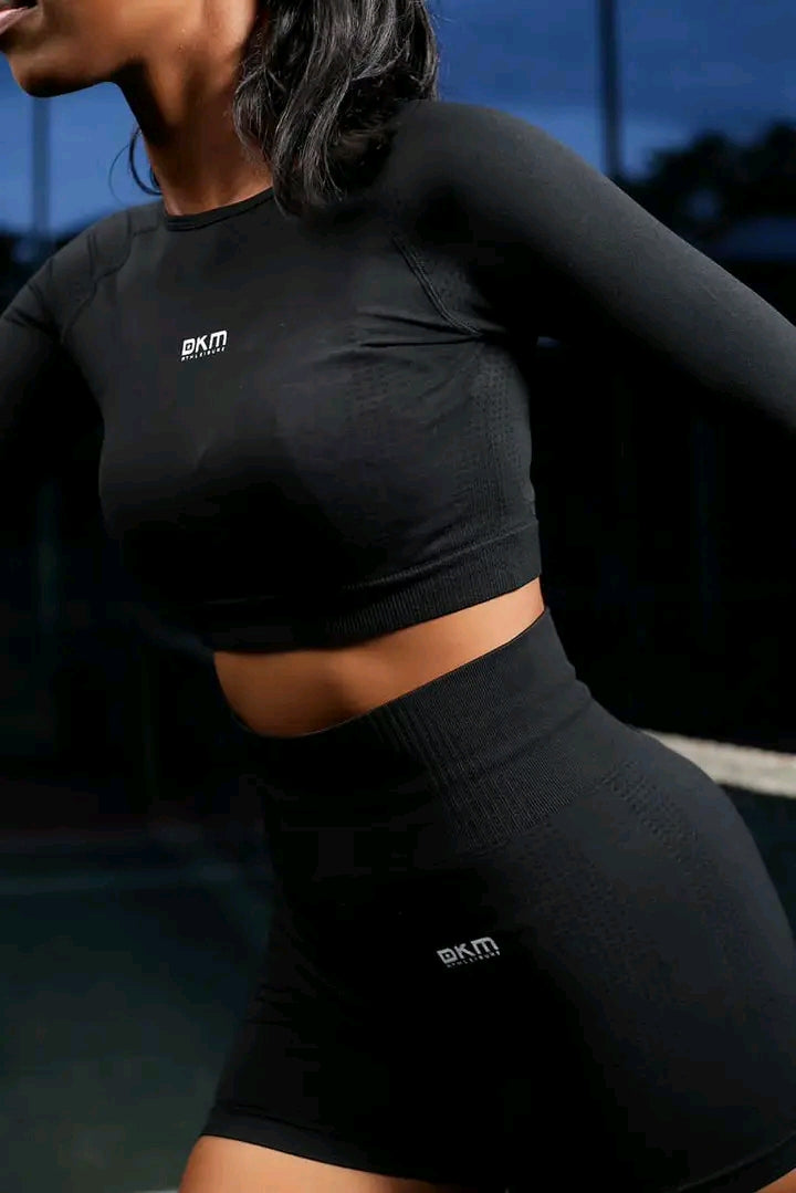 DKM CROP TOP AND SHORTS SET